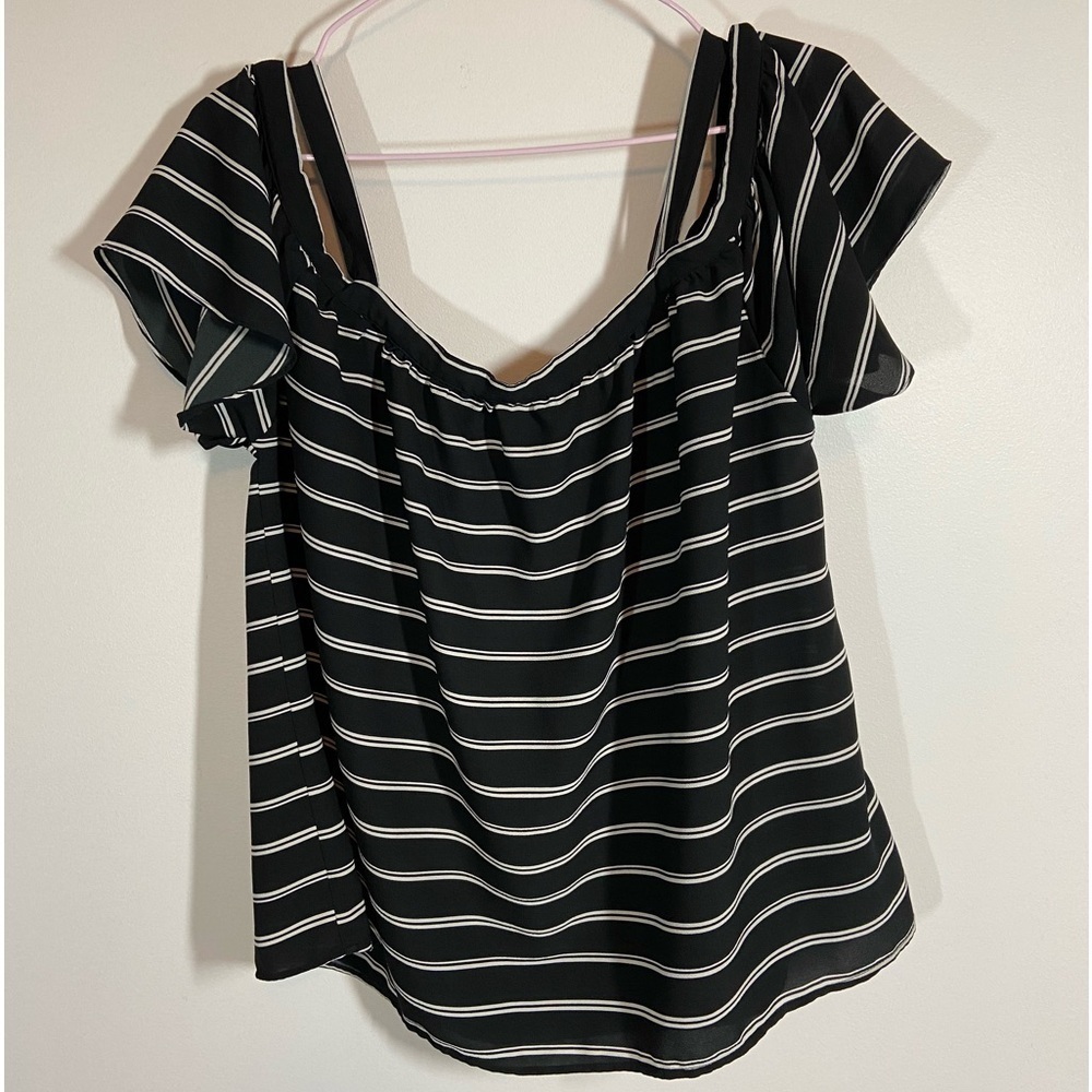 DeFacto size XXL Black and White stripe top